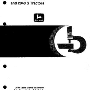 John Deere 1640 1840 2040 2040S Tractors Technical Manual TM4363 (1)