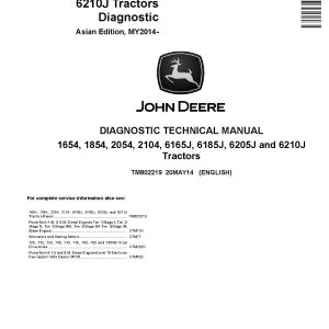 John Deere 1654 1854 2054 2104 China 6165J 6185J 6205J 6210J Asia Tractors Diagnostic Manual TM802219 (1)