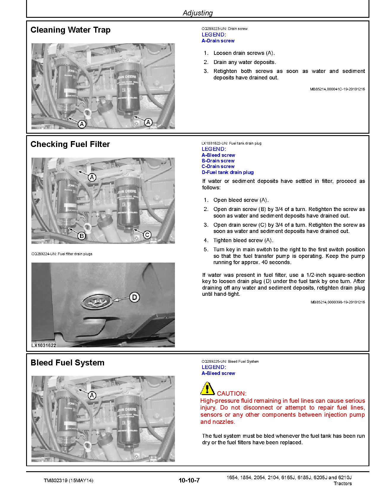John Deere 1654 1854 2054 2104 China 6165J 6185J 6205J 6210J Asia Tractors Repair Manual TM802319 (2)