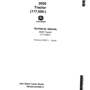 John Deere 2020 Tractors Technical Manual TM1044 (1)
