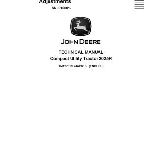 John Deere 2025R Compact Utility Tractors Operation Tests Repair Technical Manual TM127019 (1)