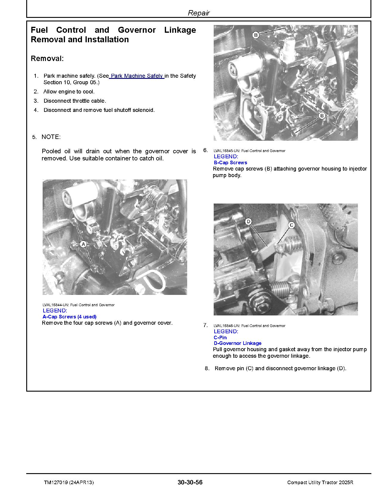John Deere 2025R Compact Utility Tractors Operation Tests Repair Technical Manual TM127019 (2)