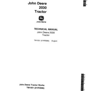 John Deere 2030 Utility Tractors Technical Manual TM1051 (1)
