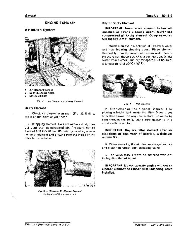 John Deere 2040 2240 Tractors Technical Manual Tm1221 (2)