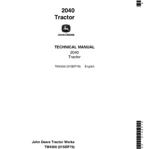 John Deere 2040 Utility Tractors Technical Manual TM4300 (1)