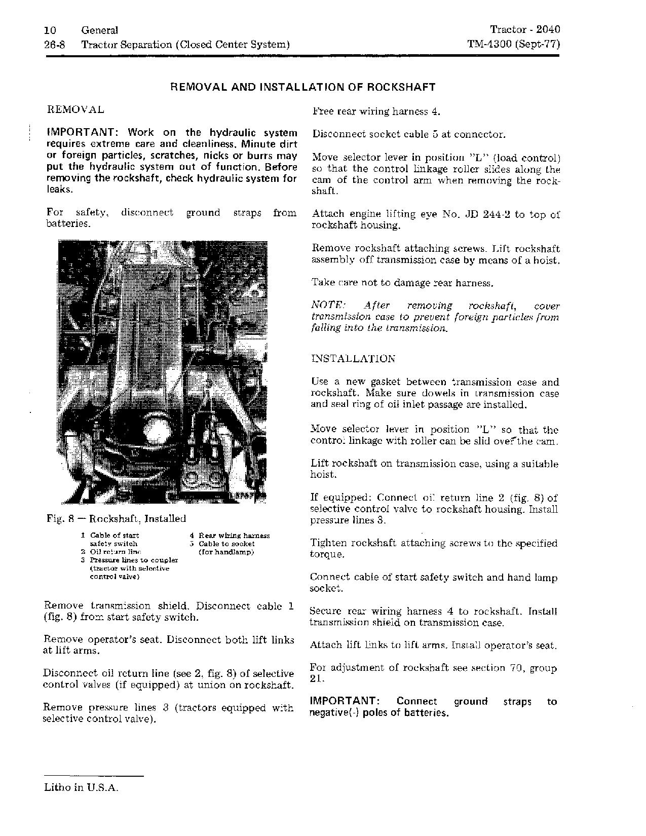 John Deere 2040 Utility Tractors Technical Manual TM4300 (2)