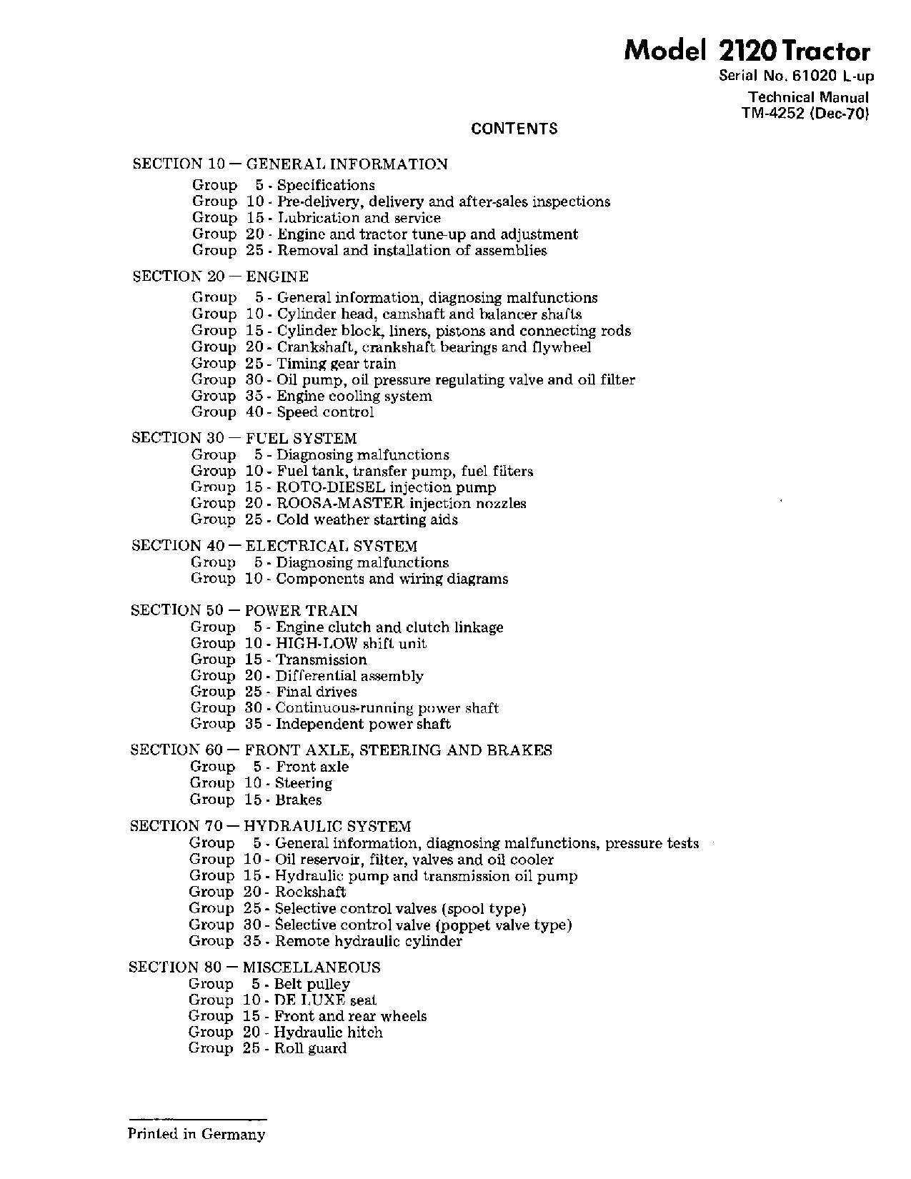 John Deere 2120 Tractors Technical Manual TM4252 (2)