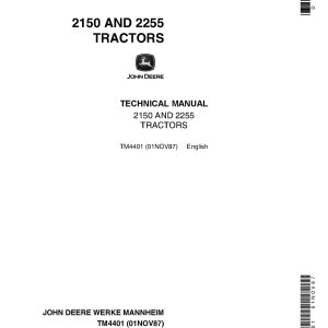 John Deere 2150 2255 Tractors Technical Manual TM4401 (1)