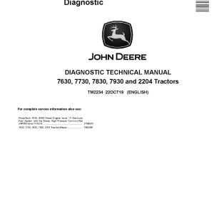 John Deere 2204 7630 7730 7830 7930 Tractors Diagnostic Manual TM2234 (1)