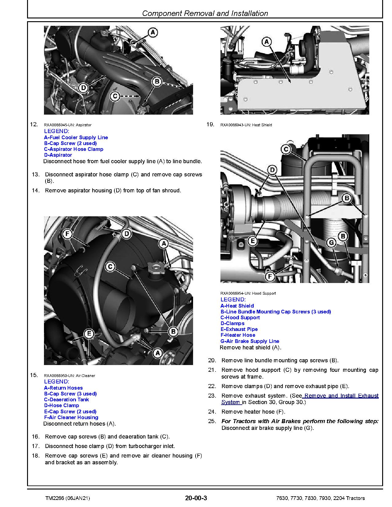 John Deere 2204 7630 7730 7830 7930 Tractors Repair Manual TM2266 (2)