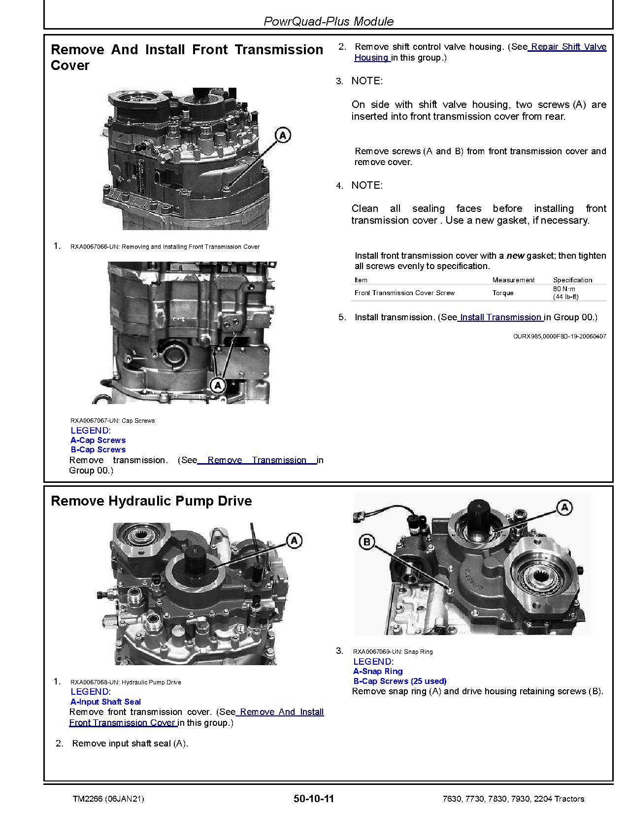 John Deere 2204 7630 7730 7830 7930 Tractors Repair Manual TM2266 (3)