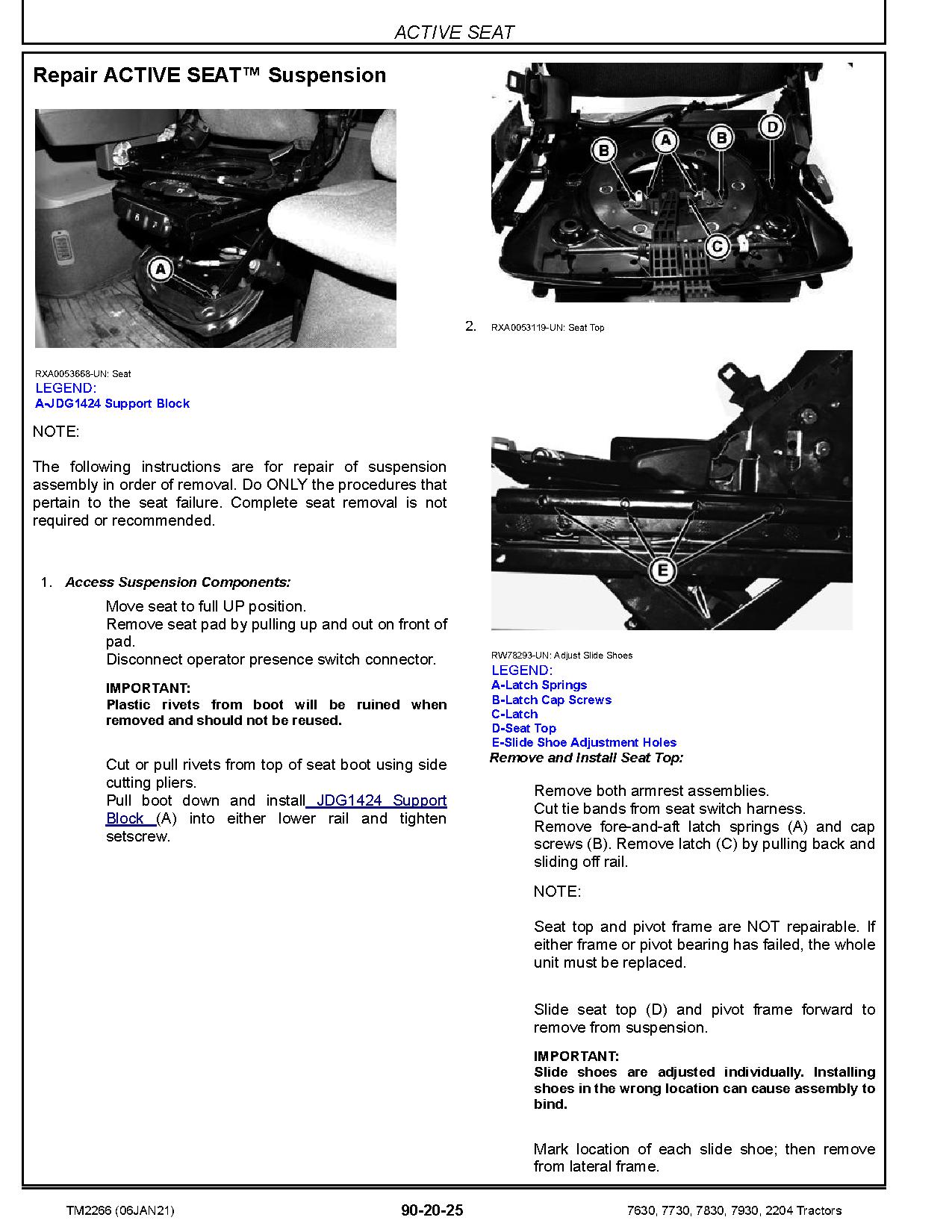 John Deere 2204 7630 7730 7830 7930 Tractors Repair Manual TM2266 (4)