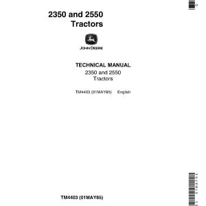 John Deere 2350 2550 Utility Tractors Technical Manual TM4403 (1)