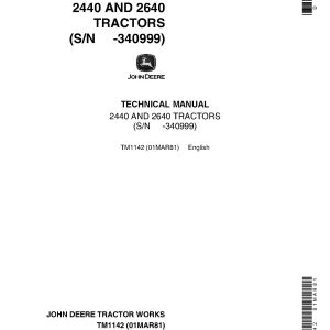 John Deere 2440 2640 Tractors Technical Manual TM1142 (1)