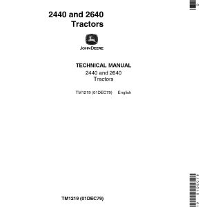 John Deere 2440 2640 Tractors Technical Manual TM1219 (1)