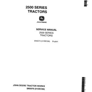 John Deere 2510 Row Crop Tractors Service Manual SM2070 (1)