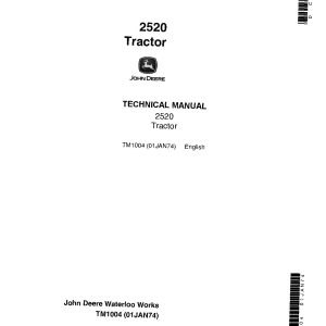 John Deere 2520 Tractors Technical Manual TM1004 (1)