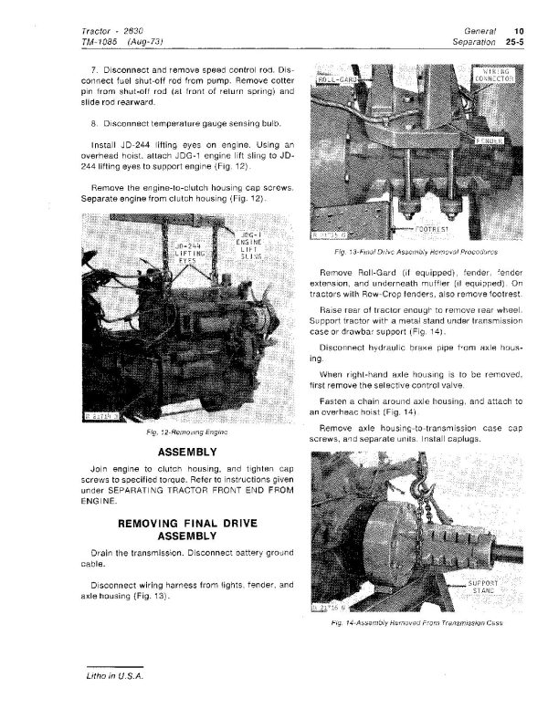John Deere 2630 Utility Tractors Technical Manual Tm1085 (2)