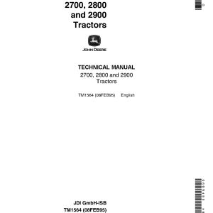 John Deere 2700 2800 2900 Tractors Technical Manual TM1564 (1)