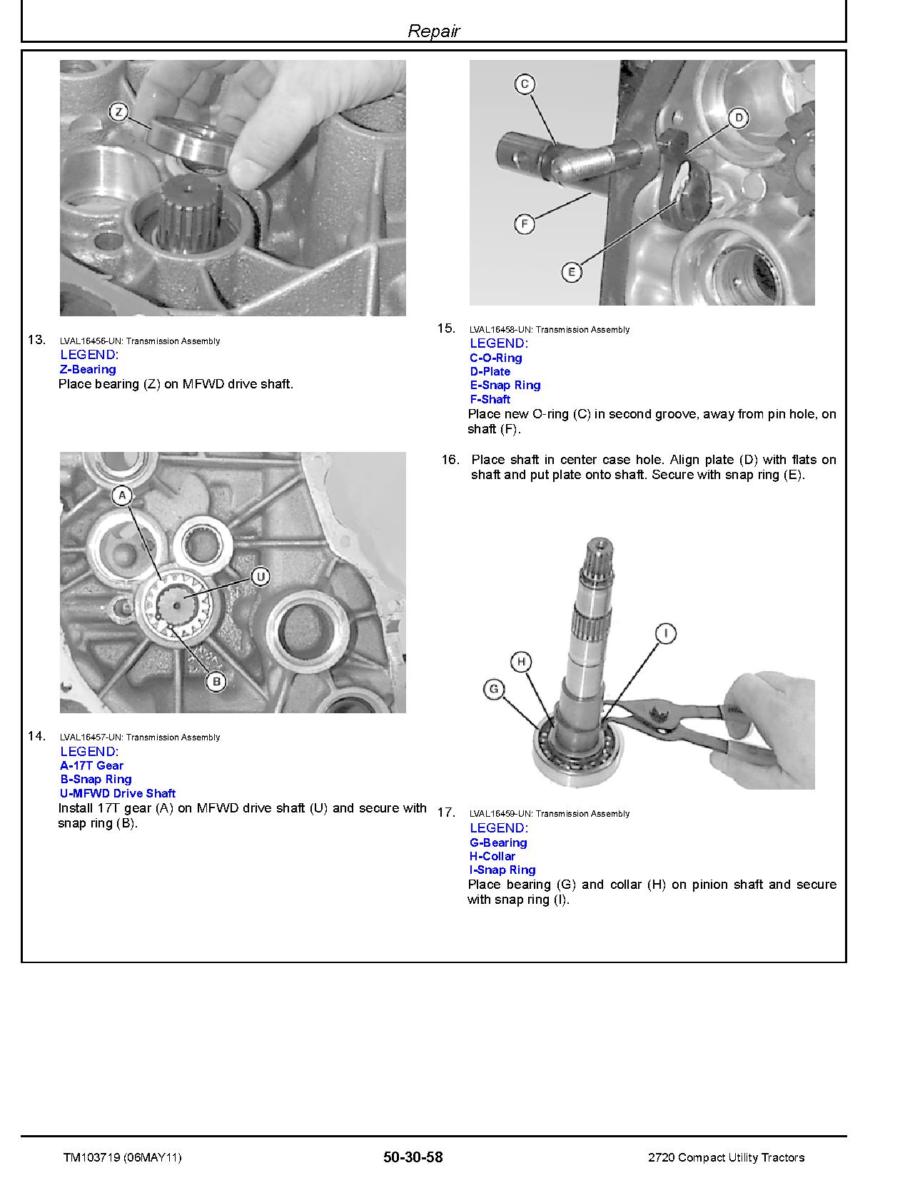 John Deere 2720 Compact Utility Tractors Repair Test Adjustments Technical Manual TM103719 (3)