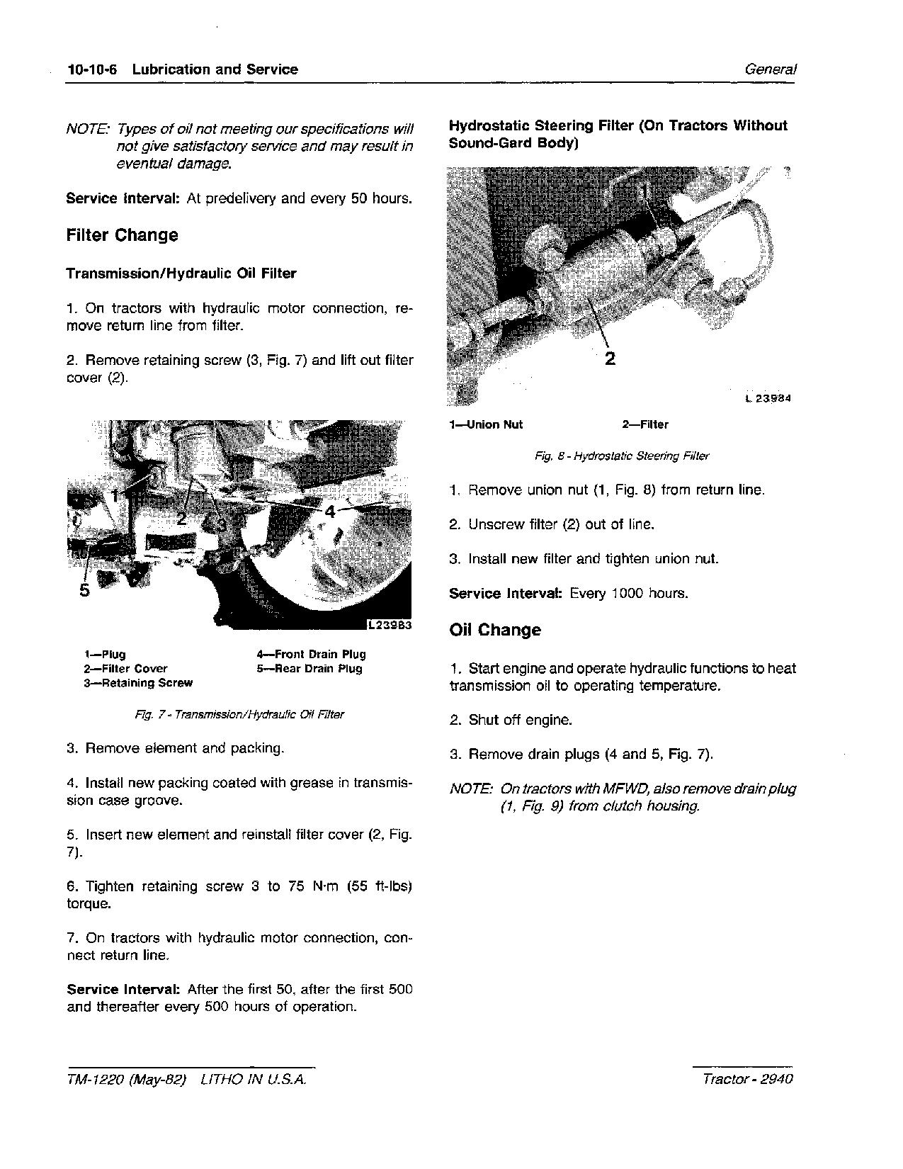 John Deere 2940 Tractors Technical Manual TM1220 (2)