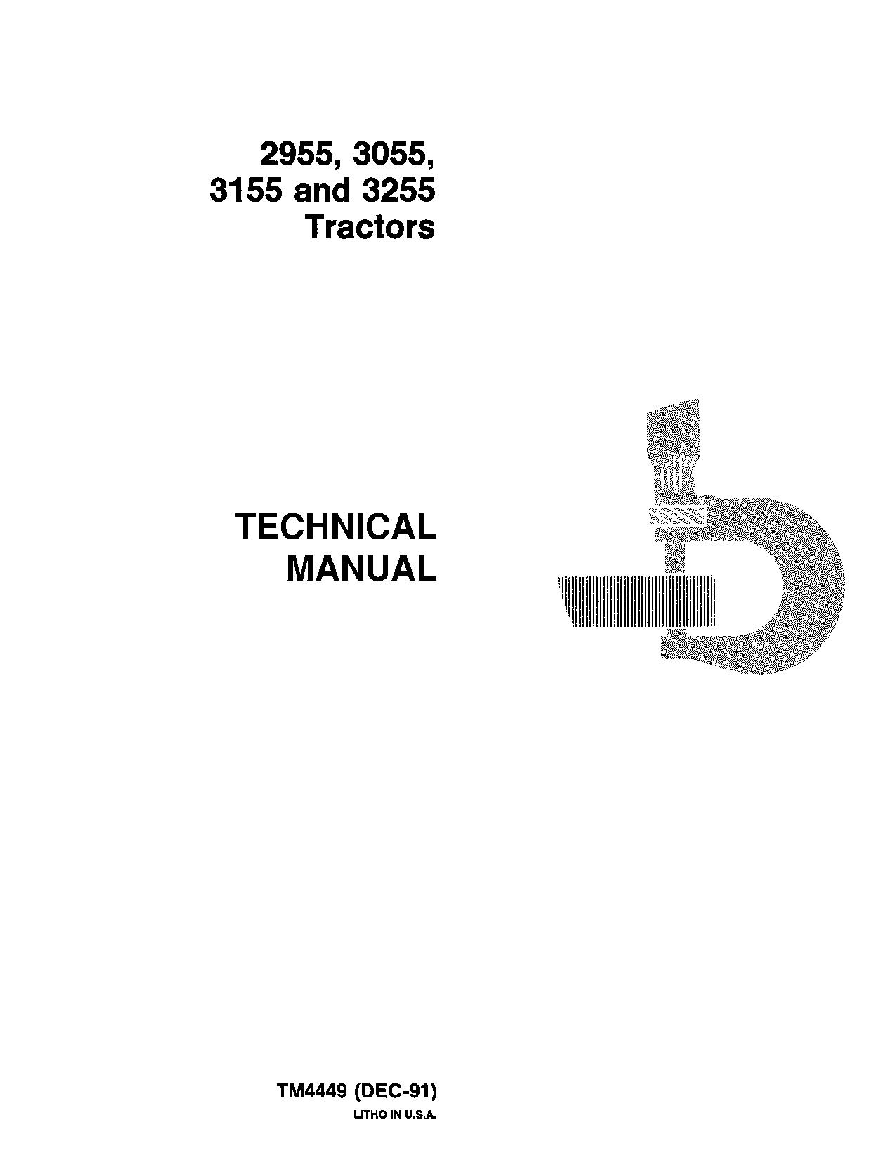 John Deere 2955 3055 3155 3255 Tractors Repair Manual TM4449 (1)