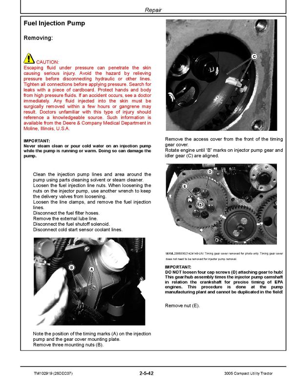 John Deere 3005 Compact Utility Tractors Technical Manual Tm102919 (2)