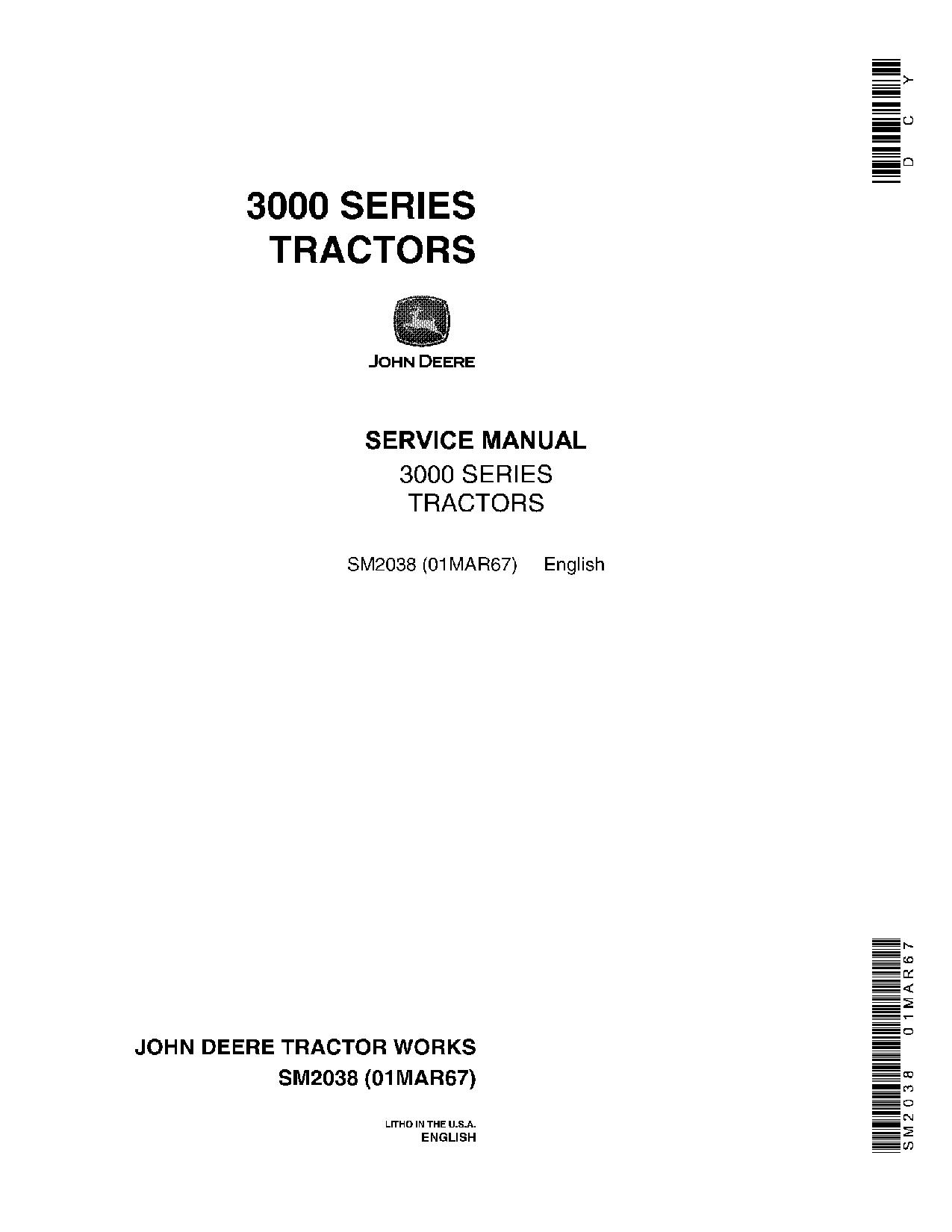 John Deere 3010 3020 Tractors Service Manual SM2038 (1)