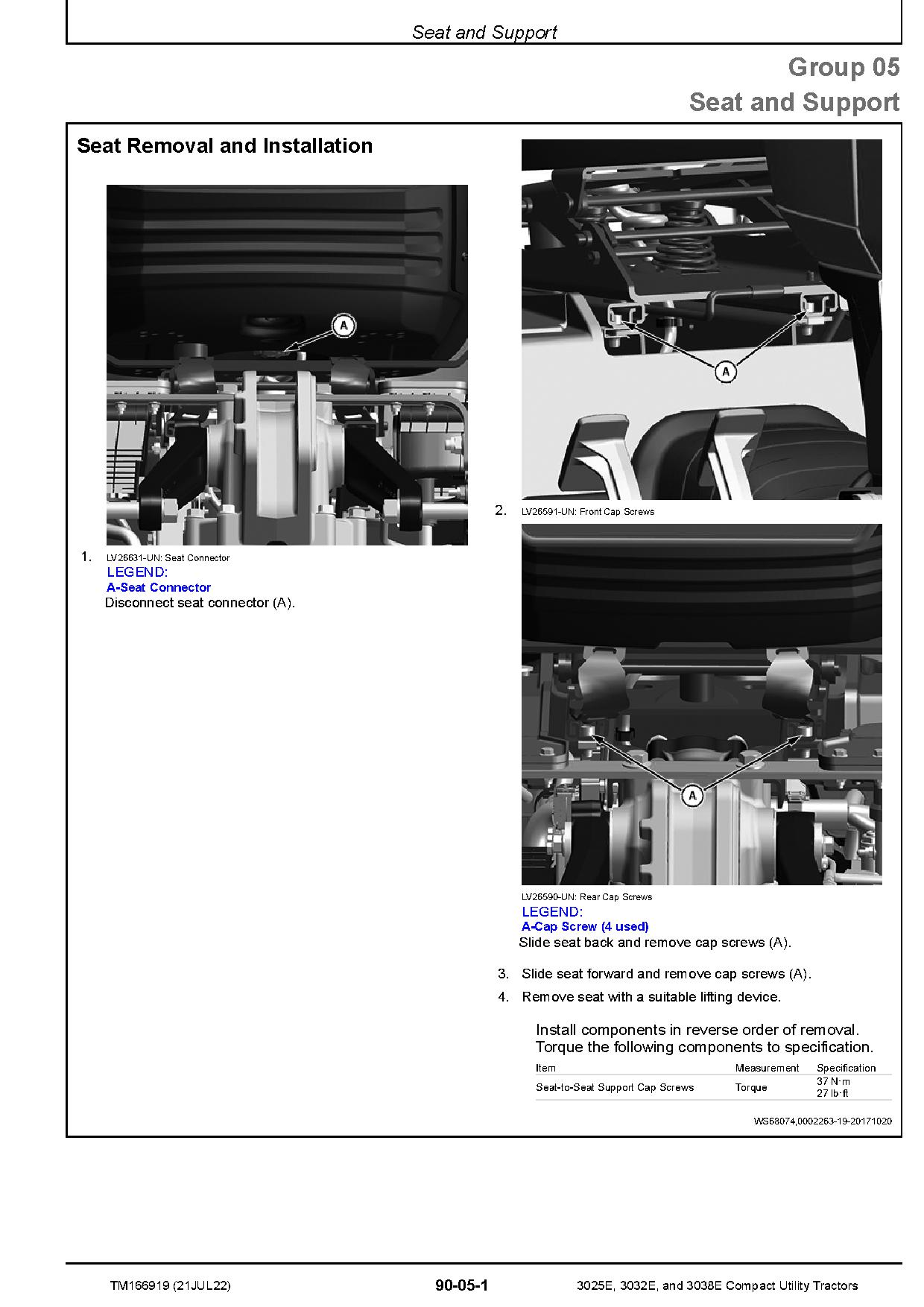 John Deere 3025E 3032E 3038E Compact Utility Tractors Diagnostic Repair Manual TM166919 (3)