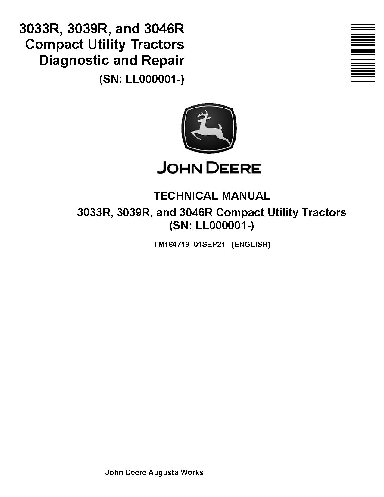 John Deere 3033R 3039R 3046R Tractors Technical Manual TM164719 (1)