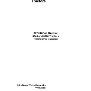 John Deere 3040 3140 Tractors Technical Manual TM4379 (1)