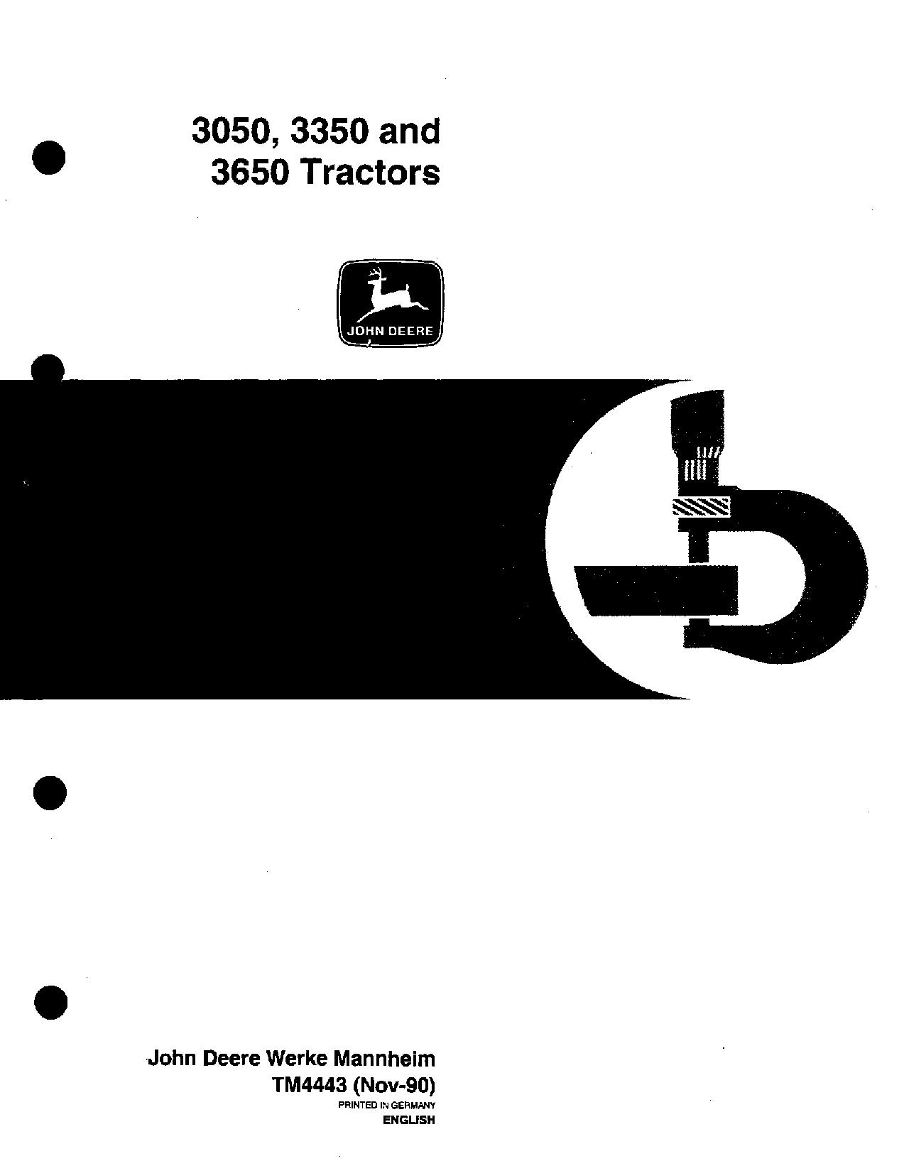 John Deere 3050 3350 3650 Tractors Repair Manual TM4443 (1)