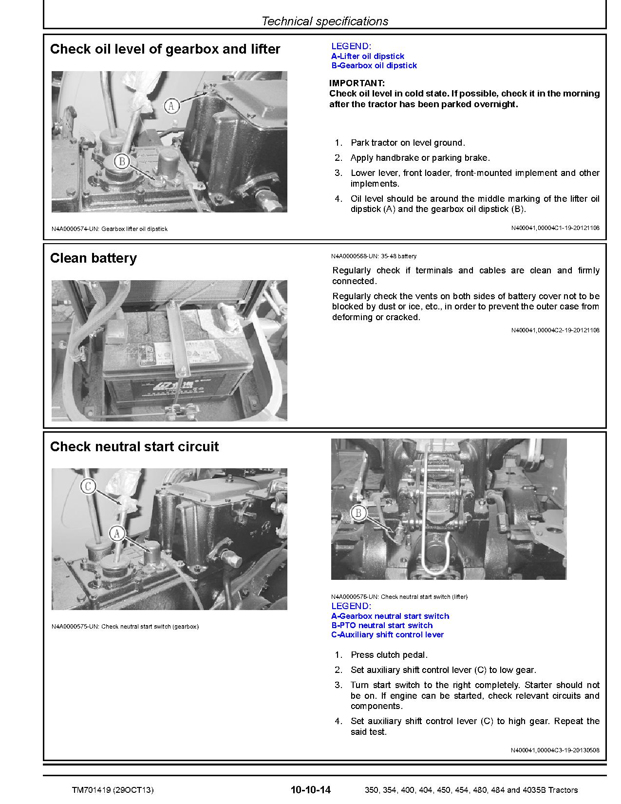 John Deere 350 354 400 404 450 454 480 484 China 4035B Tractors Repair Manual TM701419 (2)