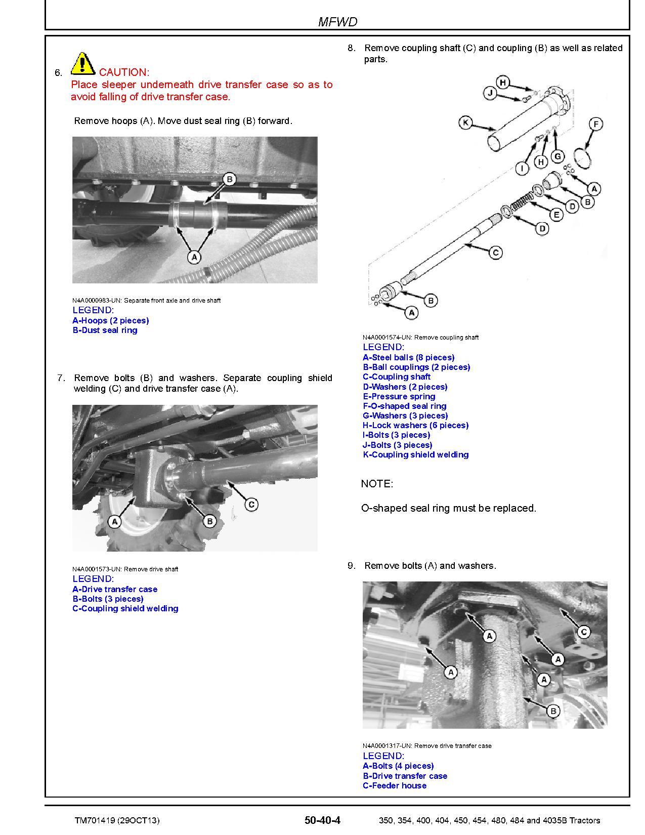 John Deere 350 354 400 404 450 454 480 484 China 4035B Tractors Repair Manual TM701419 (3)