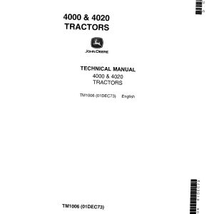 John Deere 4000 4020 Tractors Technical Manual TM1006 (1)