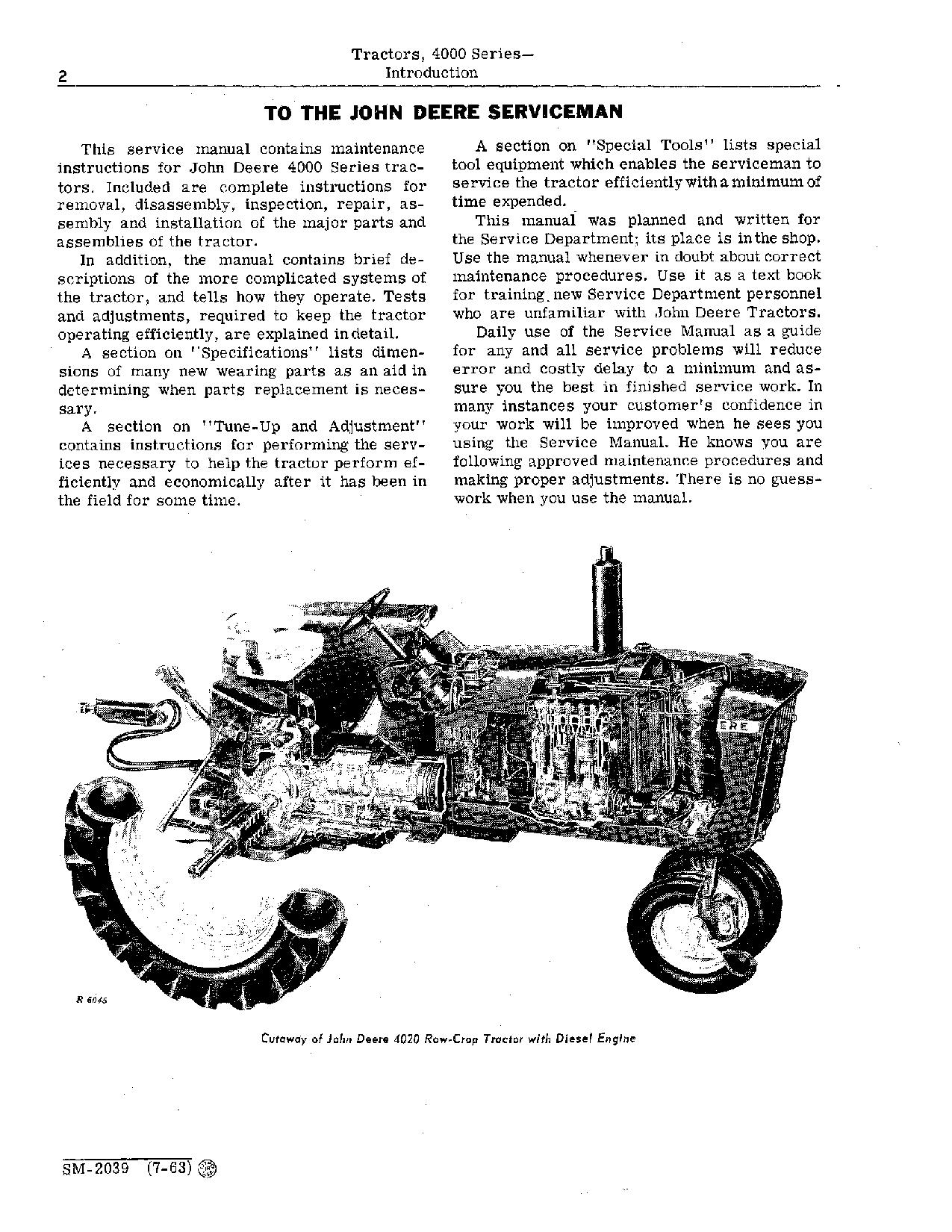 John Deere 4010 4020 Tractors Service Manual SM2039 (2)