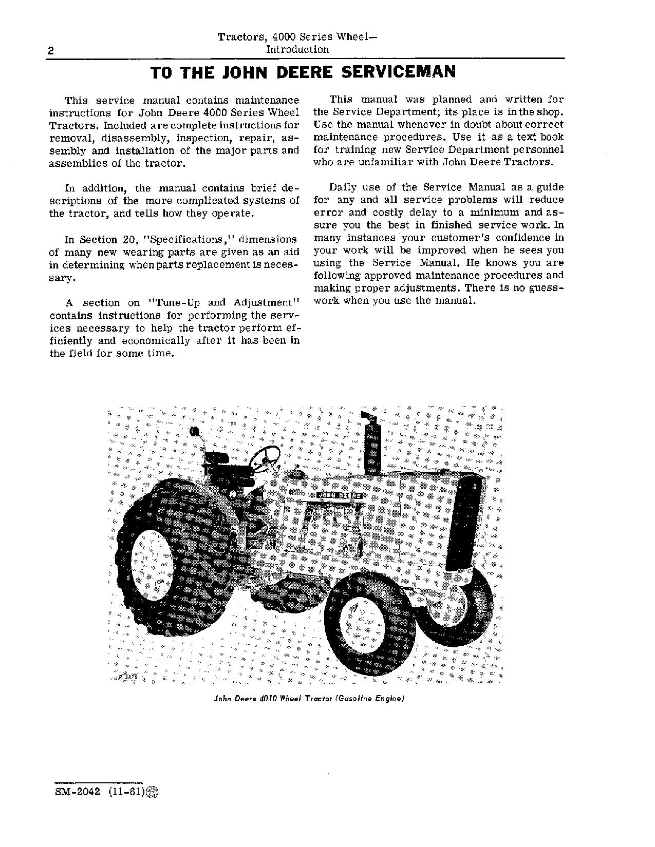 John Deere 4010 Tractors Service Manual SM2042 (2)