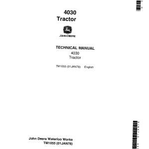 John Deere 4030 Row Crop Tractors Technical Manual TM1055 (1)