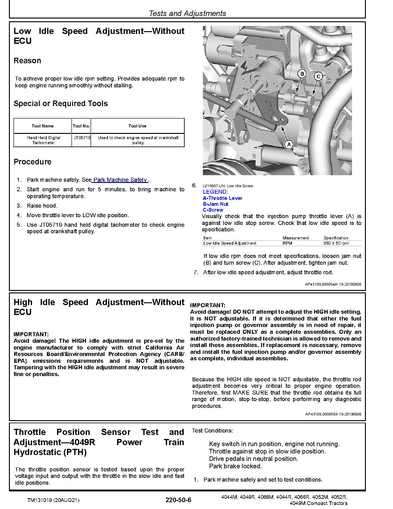 John Deere 4044M 4044R 4049M 4049R 4052M 4052R 4066M 4066R Compact Utility Tractors Technical Manual TM131019 (3)