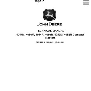 John Deere 4044M 4044R 4052M 4052R 4066M 4066R Compact Tractors Diagnostic Repair Manual TM164619 (1)