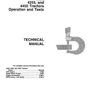 John Deere 4055 4255 4455 Tractors Operation Test Manual TM1459 (1)