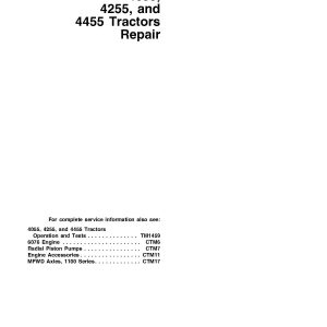 John Deere 4055 4255 4455 Tractors Repair Manual TM1458 (1)