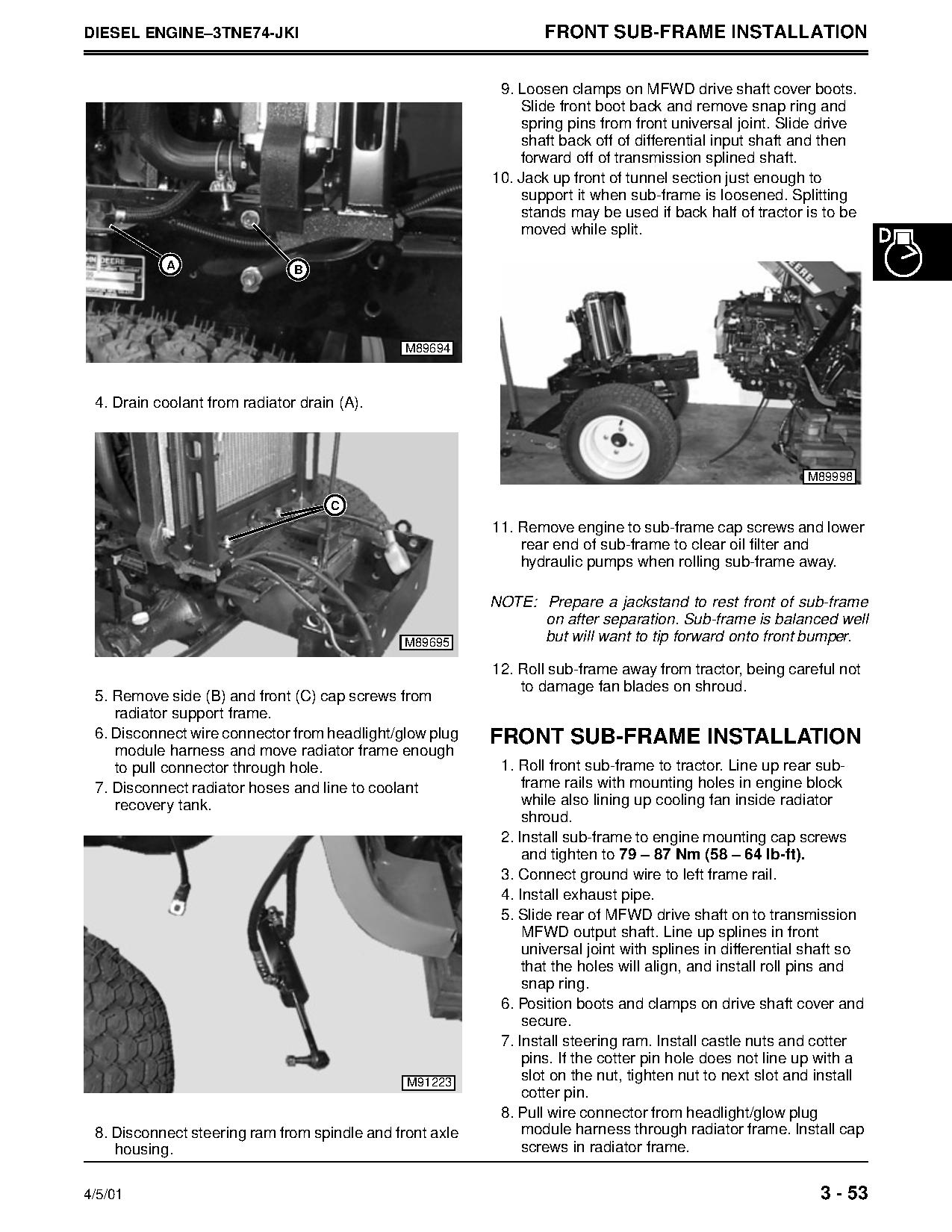 John Deere 4100 Compact Utility Tractors Technical Manual TM1630 (3)