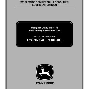 John Deere 4120 4320 4520 4720 Compact Utility Tractors Technical Manual tm2370 (1)