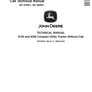 John Deere 4120 4320 Compact Utility Tractors Technical Manual TM105019 (1)