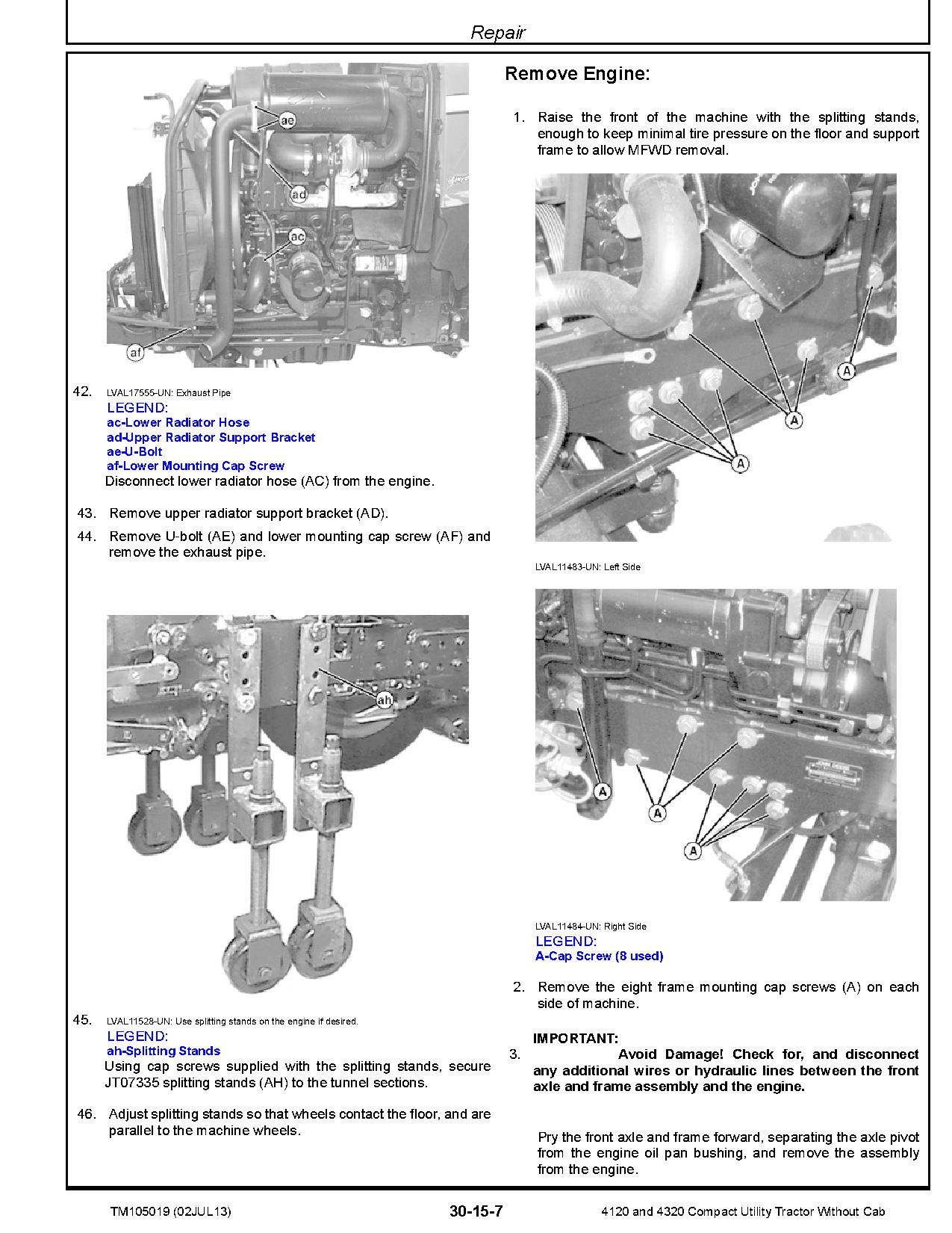 John Deere 4120 4320 Compact Utility Tractors Technical Manual TM105019 (2)