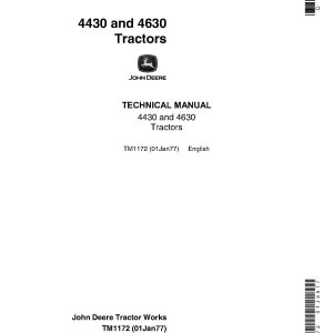 John Deere 4430 4630 Row Crop Tractors Technical Manual TM1172 (1)