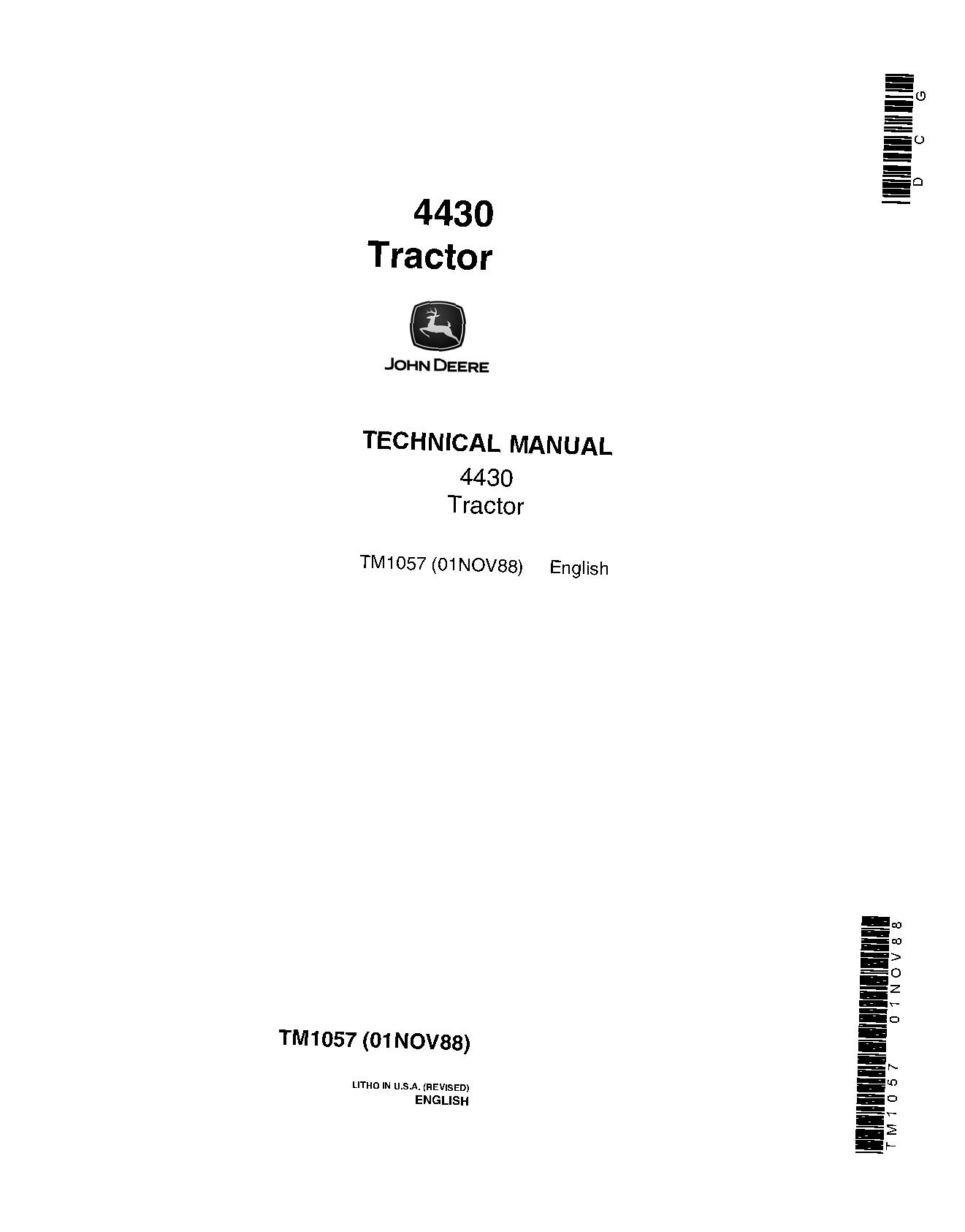 John Deere 4430 Row Crop Tractors Technical Manual TM1057 (1)