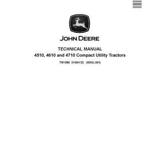 John Deere 4510 4610 4710 Compact Utility Tractors Diagnostic Repair Technical Manual TM1986 (1)