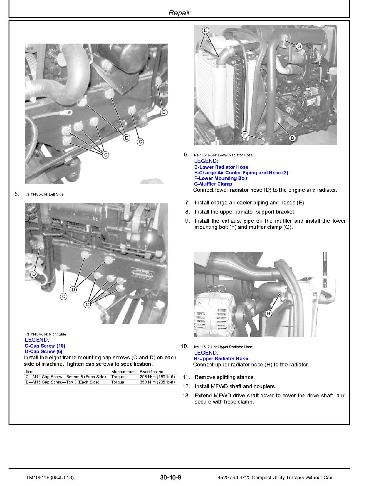 John Deere 4520 4720 Compact Utility Tractors without Cab Technical Manual TM105119 (2)